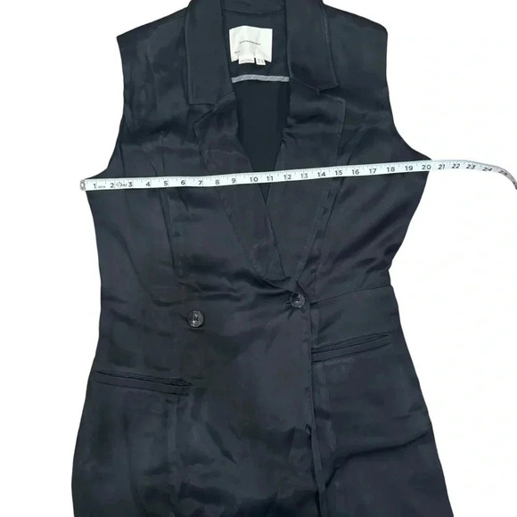 Anthropologie Size 12 Silky Blazer Romper in Black - Picture 14 of 16